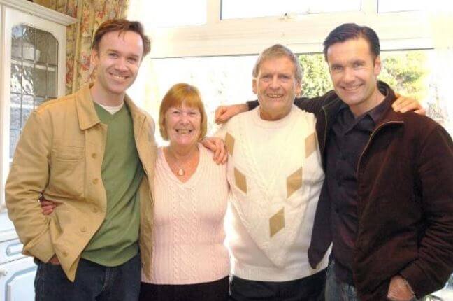 Brian Wareing with his parents and brother Marcus Wareing.